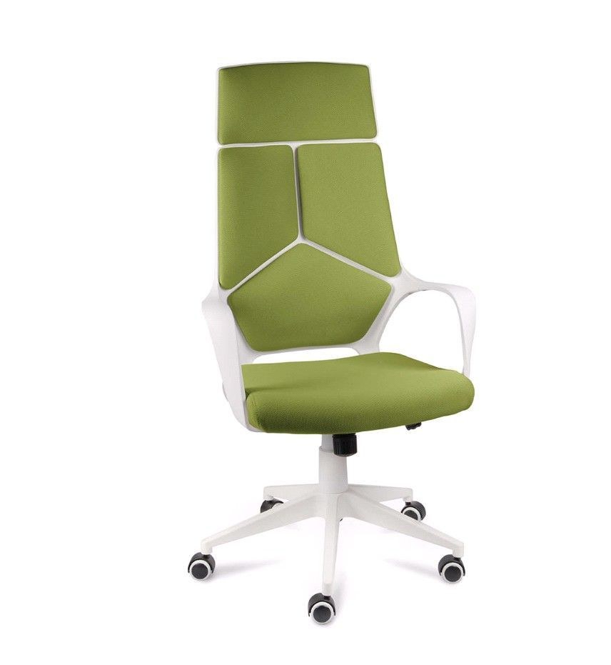 Кресло офисное / IQ / CX0898H-0-215/(White plastic green) белый пластик / зеленая ткань 33310