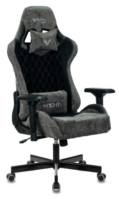 Кресло игровое Zombie VIKING 7 KNIGHT Fabric черный текстиль/эко.кожа с подголов. крестов. металл 95908