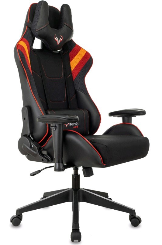 Кресло игровое Zombie VIKING 4 AERO черный/красный текстиль/эко.кожа с подголов. крестов. пластик 95903