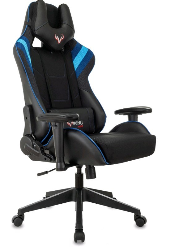 Кресло игровое Zombie VIKING 4 AERO черный/синий текстиль/эко.кожа с подголов. крестов. пластик 95904