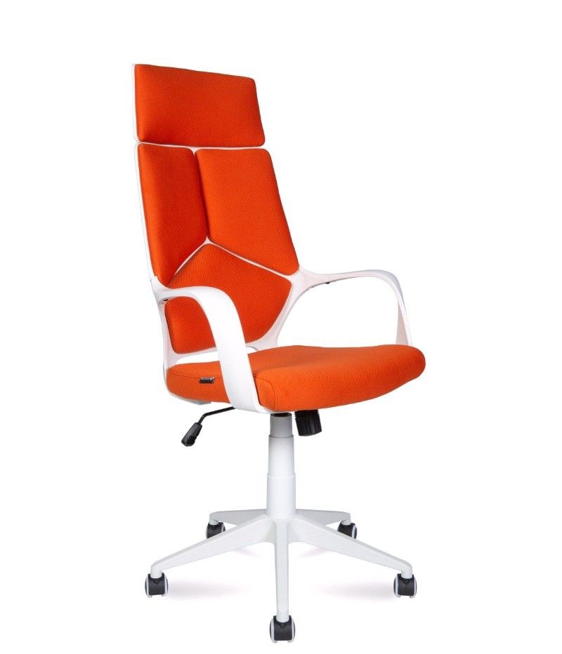 Кресло офисное / IQ /CX0898H-0-59/ (White plastic orange) белый пластик /оранжевая ткань 33308