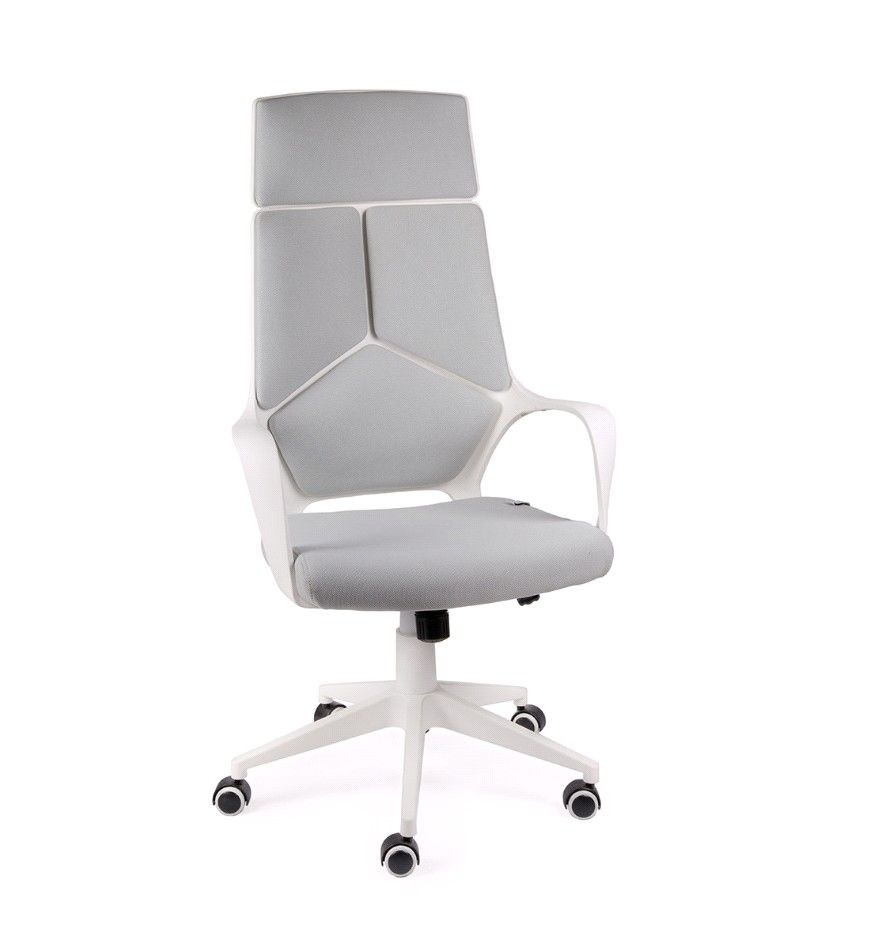 Кресло офисное / IQ / CX0898H-0-53/(white+grey) белый пластик / серая ткань 33315