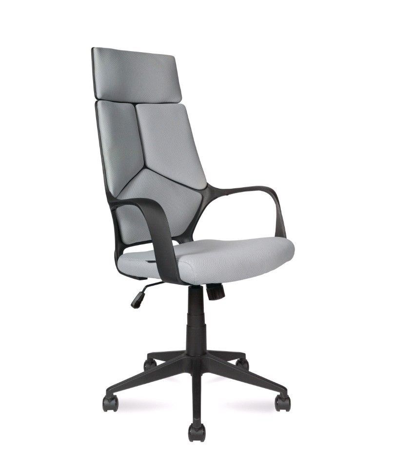 Кресло офисное / IQ /CX0898H-1-53/ (black+grey) черный пластик / светло серая ткань 33313
