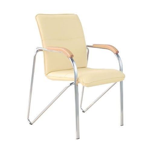 Конференц-кресло Самба Z-21, кожзам бежевый / подлокотники Д1 бук 39843