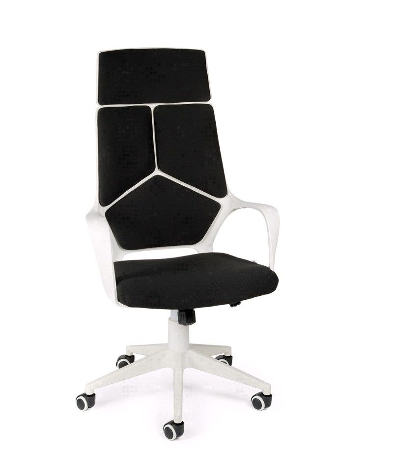 Кресло офисное / IQ /CX0898H-0-54/ (white+black) белый пластик / черная ткань 33314