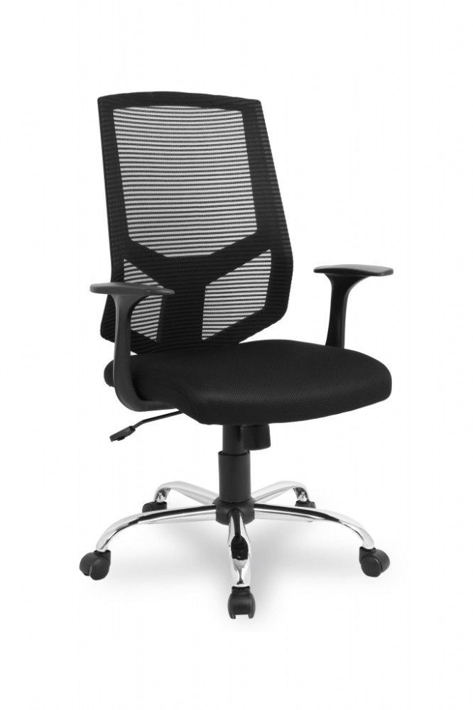 Кресло для персонала College HLC-1500/Black, хром, ткань/сетка, цвет черный 33897