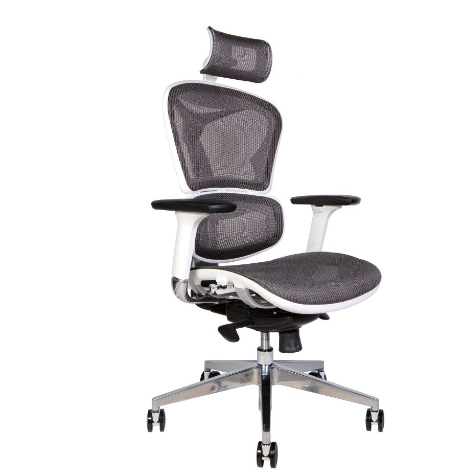 Кресло офисное / Hero white /YS-0810H-T(E+E)W/ белый пластик / серая сетка 39940