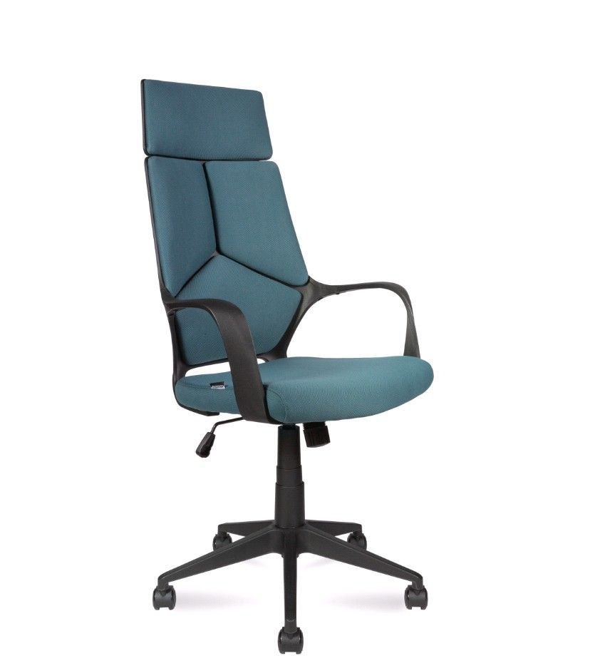Кресло офисное / IQ / CX0898H-1-56/(black plastic blue) черный пластик / голубая ткань 33316