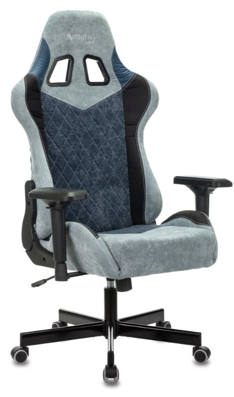 Кресло игровое Zombie VIKING 7 KNIGHT Fabric голубой текстиль/эко.кожа с подголов. крестов. металл 95905