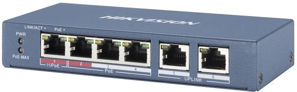 Коммутатор Hikvision DS-3E0106P-E/M(B) 6x100Мбит/с 4PoE+ 35W неуправляемый