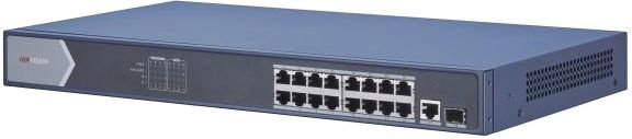 Коммутатор Hikvision DS-3E0518P-E(B) (L2) 17x1Гбит/с 1SFP 16PoE 16PoE+ 230W неуправляемый