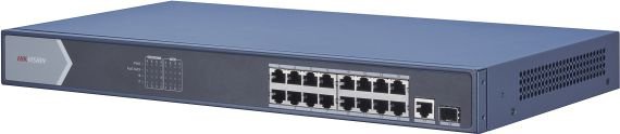 Коммутатор Hikvision DS-3E0518P-E/M(B) (L2) 16x1Гбит/с 2SFP 16PoE 125W неуправляемый