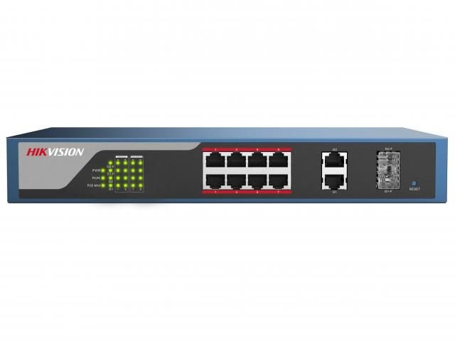Коммутатор Hikvision DS-3E1310P-EI/M (L2) 8x100Мбит/с 2SFP 60W