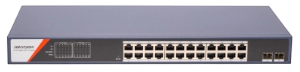 Коммутатор Hikvision DS-3E1526P-SI-24P2F (L2) 24x1Гбит/с 2xКомбо(1000BASE-T/SFP) 24PoE 370W управляемый