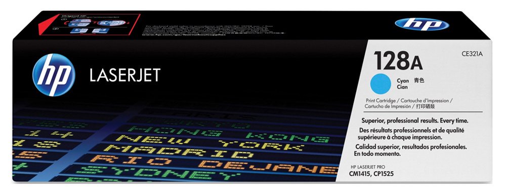 Картридж лазерный HP 128A CE321A голубой бар.в компл. (1300стр.) для HP CM1415/CP1525
