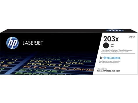 Картридж лазерный HP 203X CF540X черный бар.в компл. (3200стр.) для HP M254/280/281