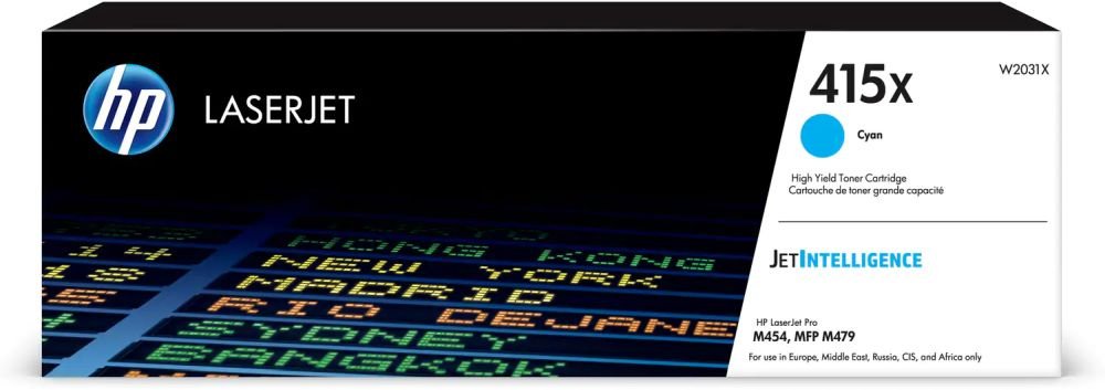 Картридж лазерный HP 415X W2031X голубой бар.в компл. (6000стр.) для HP HP LJ M454/MFP M479
