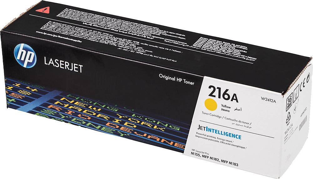 Картридж лазерный HP 216A W2412A желтый бар.в компл. (850стр.) для HP MFP M182/ M183