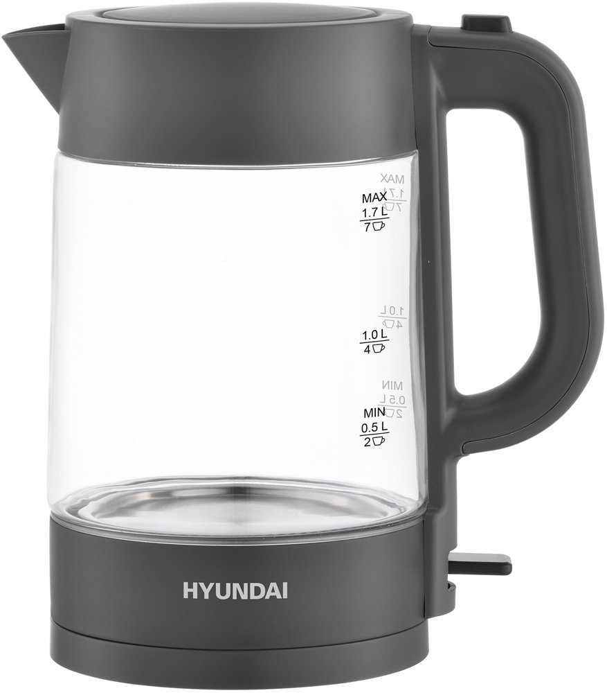 Чайник электрический Hyundai HYK-G7707 1.7л. 2200Вт графит корпус: стекло