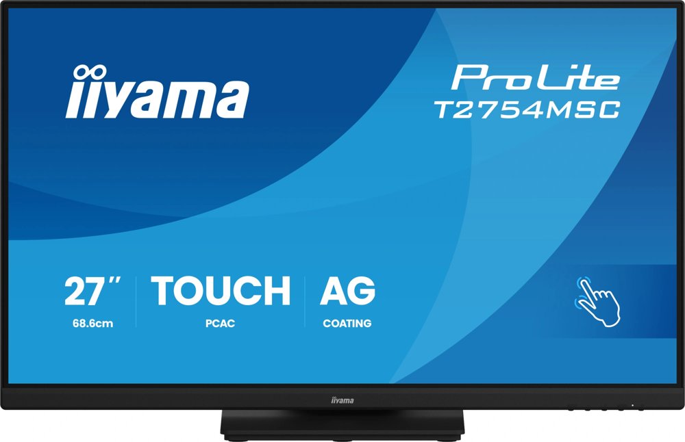 Монитор Iiyama 27" ProLite T2754MSC-B2AG черный IPS LED 16:9 HDMI M/M глянцевая HAS 300cd 178гр/178гр 1920x1080 75Hz VGA FHD USB Touch 6.6кг