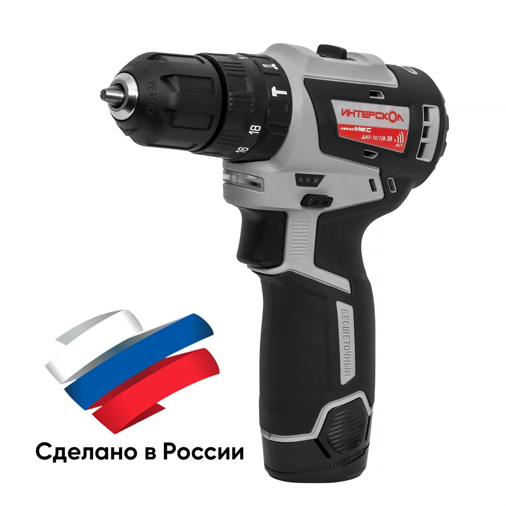 Дрель-шуруповёрт аккумуляторная ИНТЕРСКОЛ ДАУ-10/12В 38 МиниМАКС