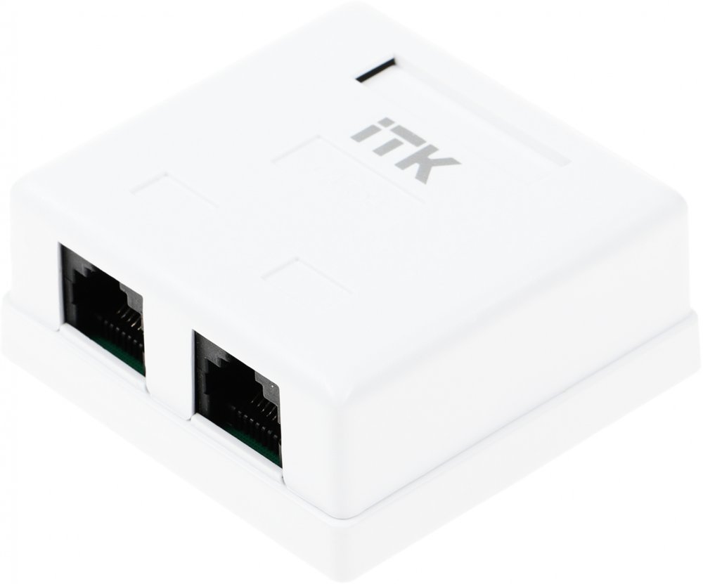 Розетка ITK CS2-1C5EU-22 настен. RJ45 2 кат.5E UTP бел. (упак.:1шт)