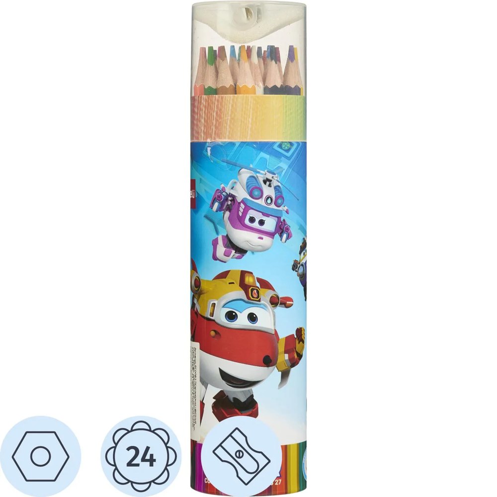 Карандаши цветные Deli Super Wings 24 карандаша 24 цвета шестигранные