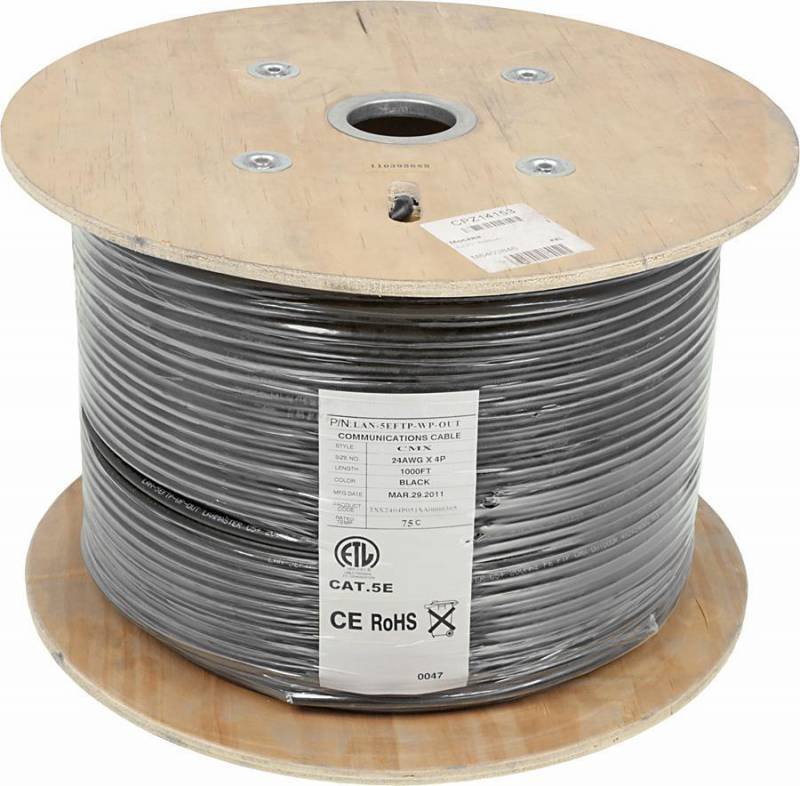 Кабель информационный Lanmaster LAN-5EFTP-WP-OUT кат.5E FTP 4 пары 24AWG PE внешний 305м