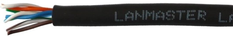 Кабель информационный Lanmaster LAN-5EUTP-HFLT-BK кат.5E UTP 4 пары 24AWG LSZH внутренний 305м черный