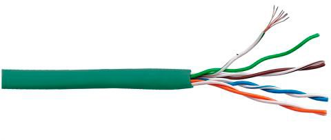 Кабель информационный Lanmaster LAN-5EUTP-PT-LSZH-GN кат.5E UTP 4 пары 24AWG LSZH внутренний 305м зеленый