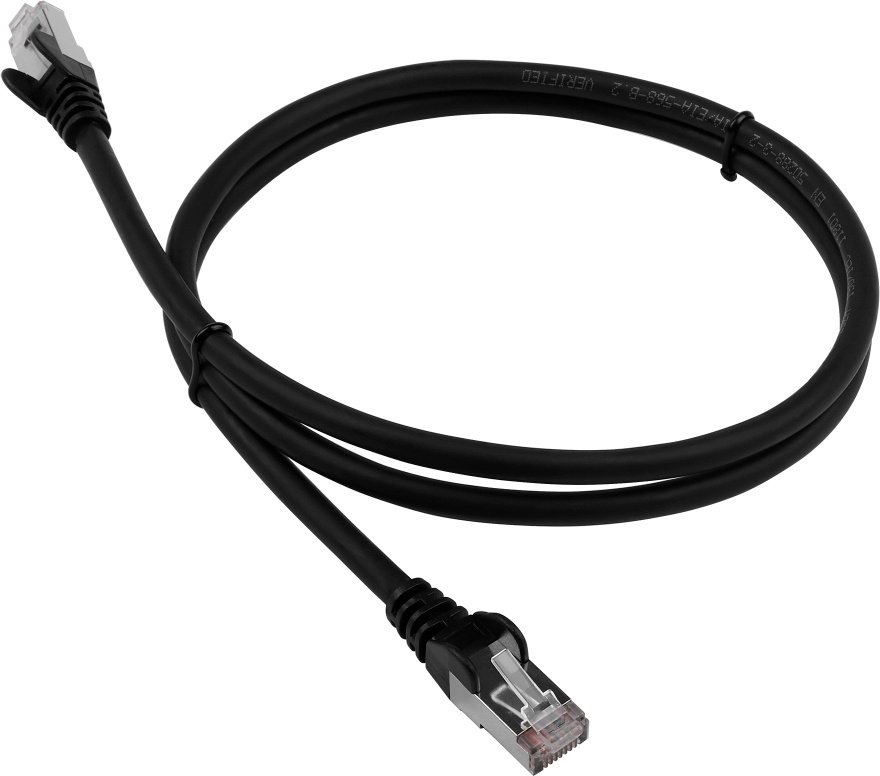 Патч-корд Lanmaster LAN-PC45/S6-0.5-BK FTP RJ-45 вил.-вилка RJ-45 кат.6 0.5м черный LSZH