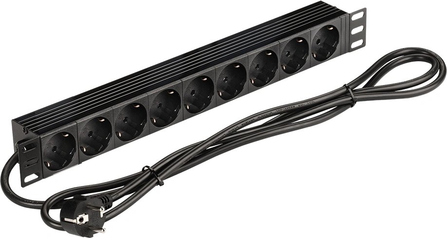 Блок распределения питания Lanmaster NM-PD16A-9XSH-2.0 гор.размещ. 9xSchuko базовые 16A Schuko 2м