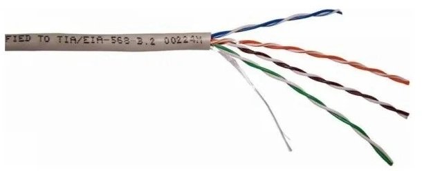 Кабель информационный Lanmaster TWT-5EUTP-XS/100 кат.5E UTP 4 пары 25AWG HDPE внутренний 100м серый