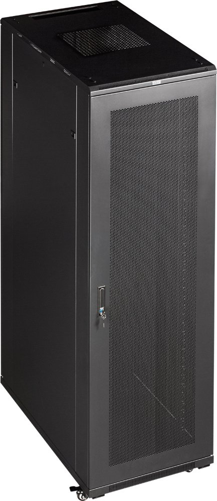 Шкаф коммутационный Lanmaster Business (TWT-CBB-32U-6X8-P1) напольный 32U 600x800мм пер.дв.перфор. задн.дв.перфор.2-хст. 2 бок.пан. 800кг черный IP20