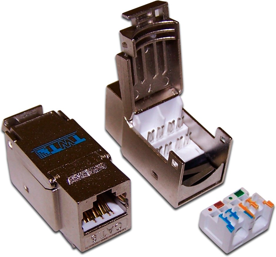 Модуль Lanmaster TWT-OK45STP/6-WH информ. Keystone RJ45 кат.6 STP бел.