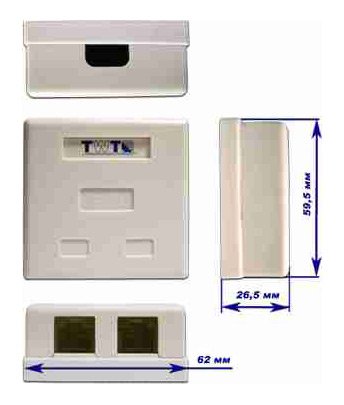 Розетка Lanmaster TWT-SM2-4512-WH настен. RJ45+RJ12 1 кат.5E UTP бел. (упак.:1шт)