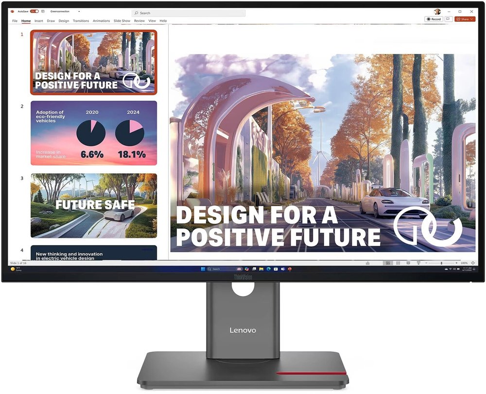 Монитор Lenovo 27" ThinkVision P27QD-40 черный IPS LED 4ms 16:9 HDMI матовая HAS Piv 350cd 178гр/178гр 2560x1440 120Hz DP QHD USB 6.8кг