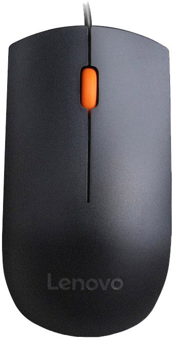 Мышь Lenovo 300 черный/оранжевый оптическая 1600dpi USB для ноутбука 2but (GX30M39704)
