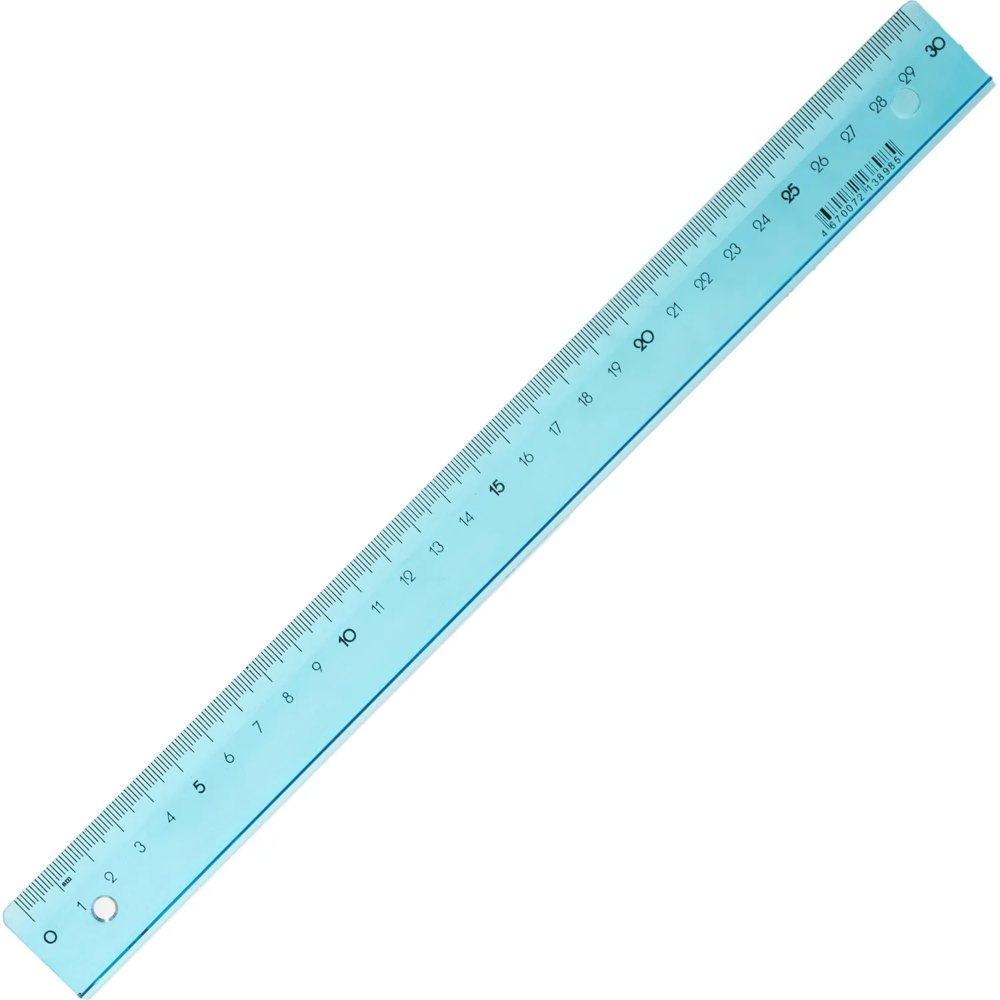 Линейка Attache Bright Colours 30 см пластиковая голубая