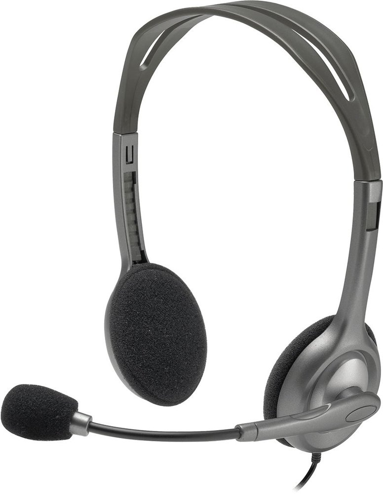 Наушники с микрофоном Logitech H110 серый 1.8м накладные оголовье (981-000271)