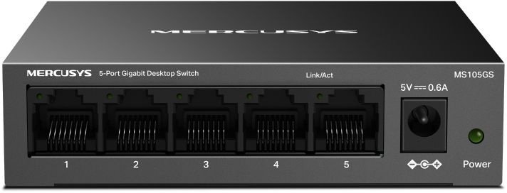 Коммутатор Mercusys MS105GS (L2) 5x1Гбит/с неуправляемый