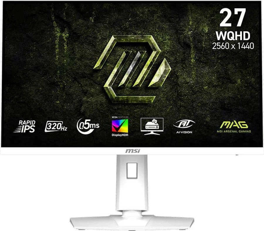 Монитор MSI 27" Mag 274QRFW X32 белый IPS LED 16:9 HDMI матовая HAS Piv 300cd 178гр/178гр 2560x1440 320Hz DP Quad 2K (1440p) 6.7кг