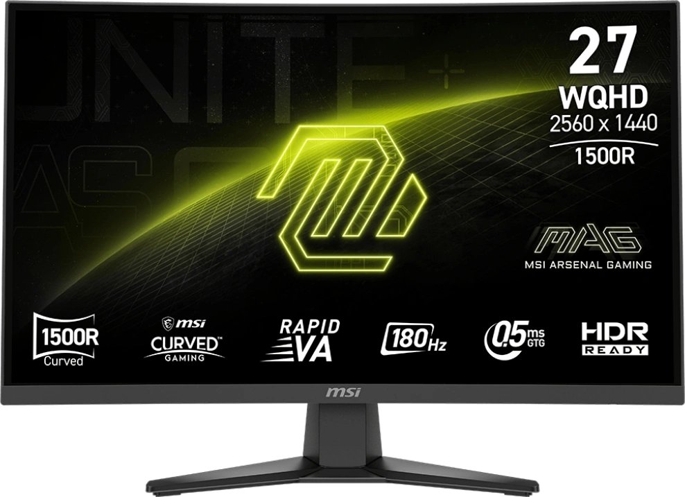 Монитор MSI 27" Mag 275CQF E18 черный VA LED 16:9 HDMI полуматовая 250cd 178гр/178гр 2560x1440 180Hz DP Quad 2K (1440p) 4.6кг