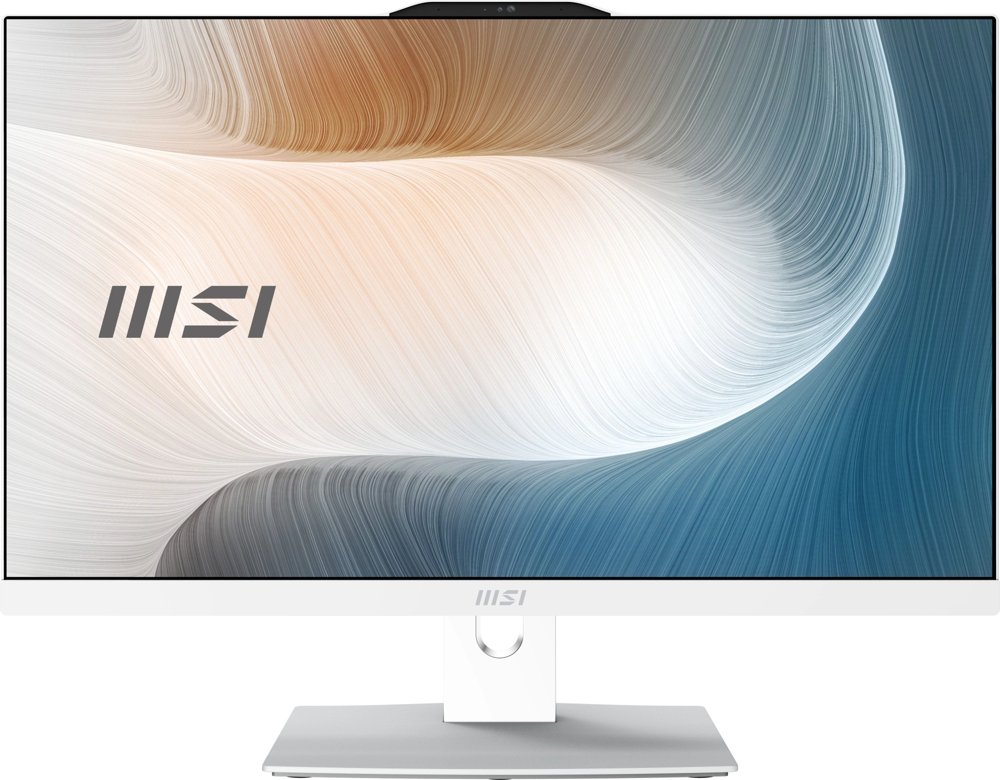 Моноблок MSI Modern AM242TP 1M-2415XRU 23.8" Full HD Touch Core 5 120U (1.4) 16Gb SSD512Gb Graphics без ОС GbitEth WiFi BT 120W клавиатура мышь Cam белый 1920x1080