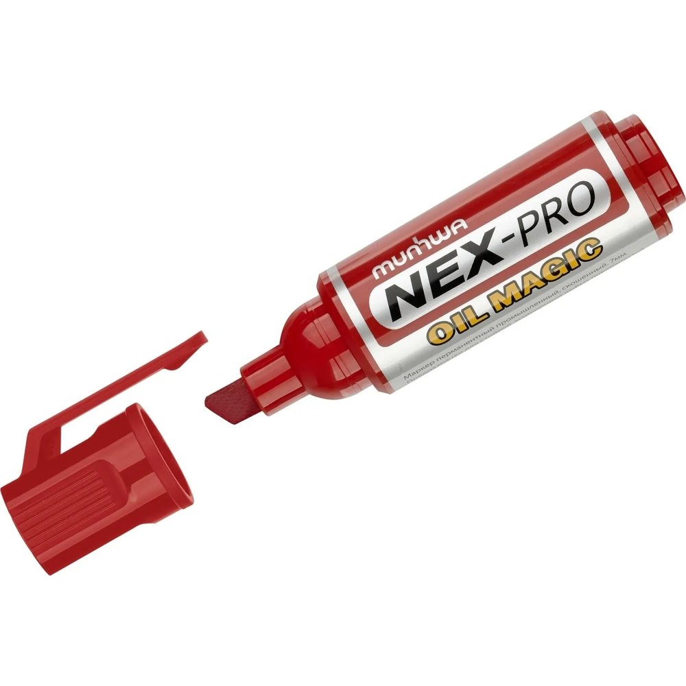 Маркер промышленный перманентный MunHwa Nex-Pro Oil Magic для стойкой маркировки красный 2-7 мм (NOM-03)