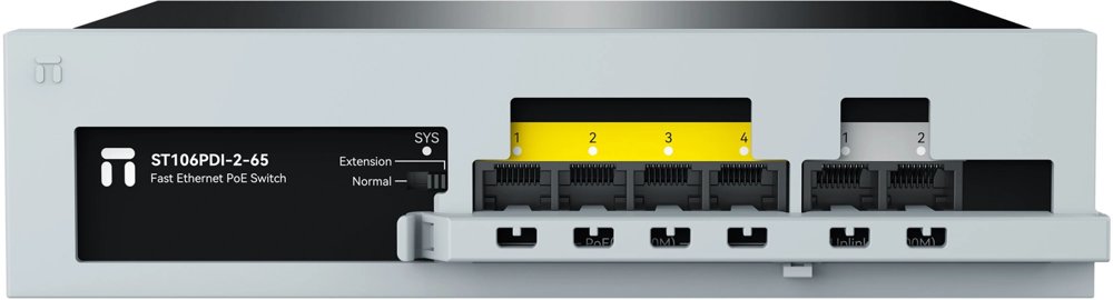 Коммутатор Netis ST106PDI-2-65 (L2) 6x100Мбит/с 4PoE 55W неуправляемый