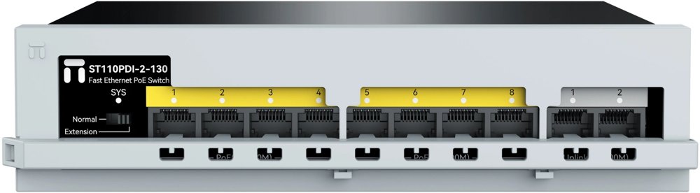 Коммутатор Netis ST110PDI-2-130 (L2) 10x100Мбит/с 8PoE 120W неуправляемый