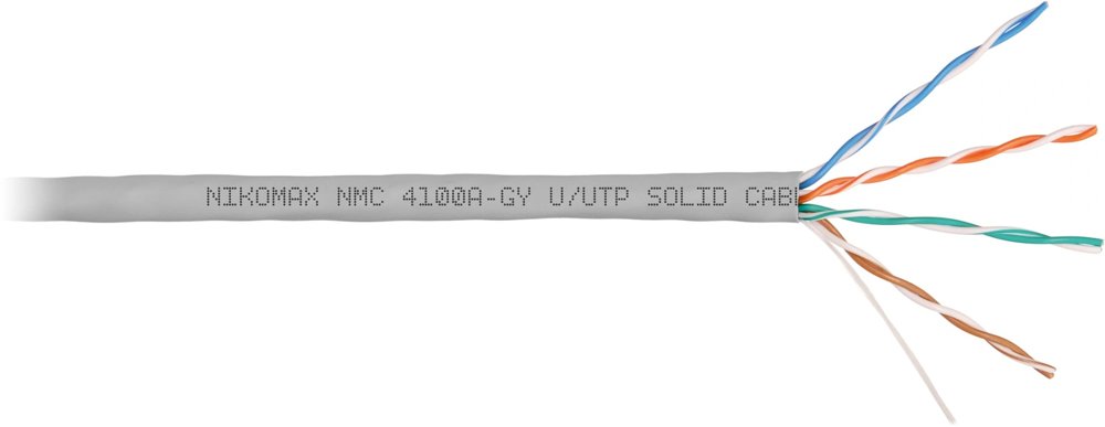Кабель информационный Nikomax NMC 4100A-GY кат.5E U/UTP 4 пары PVC внутренний 305м серый