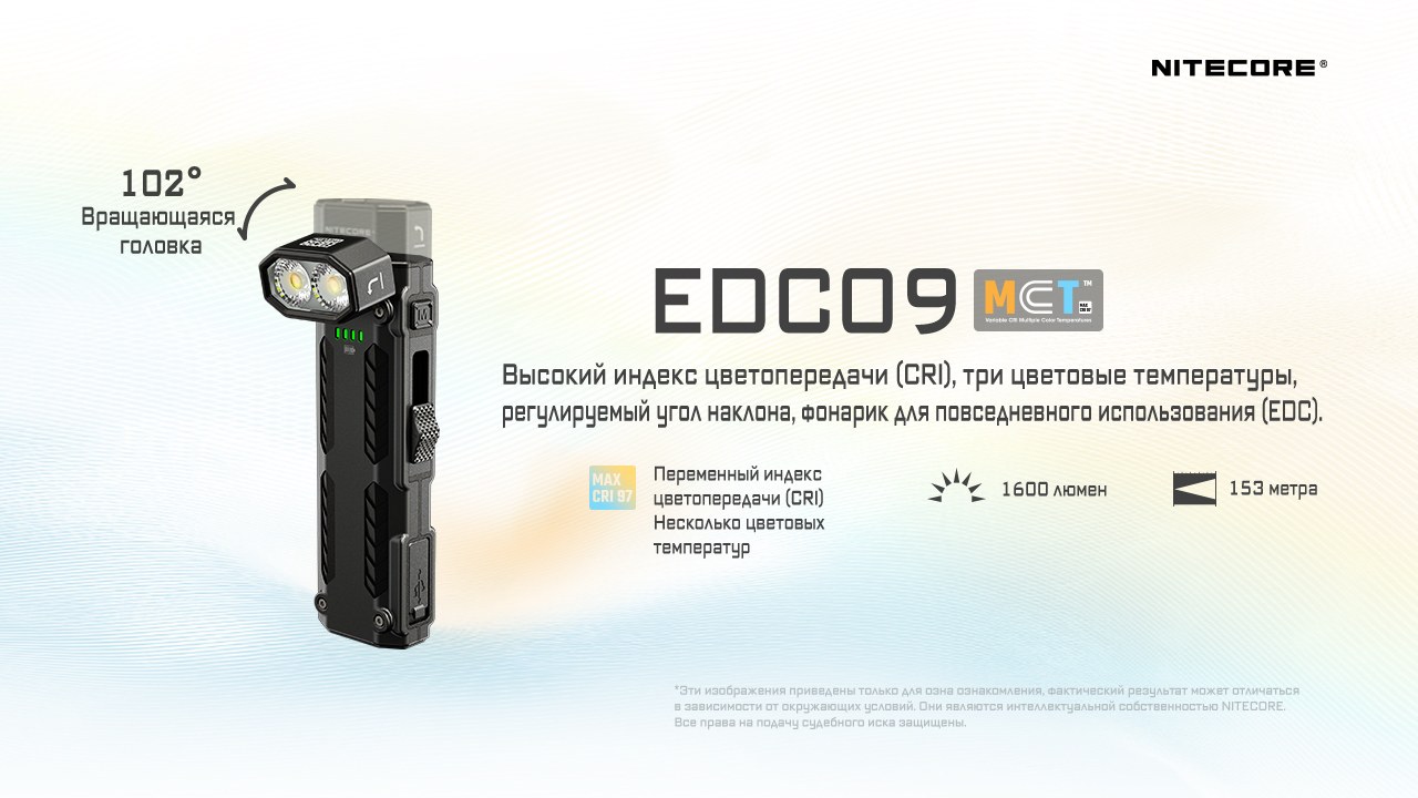 Фонарь ручной Nitecore EDC09