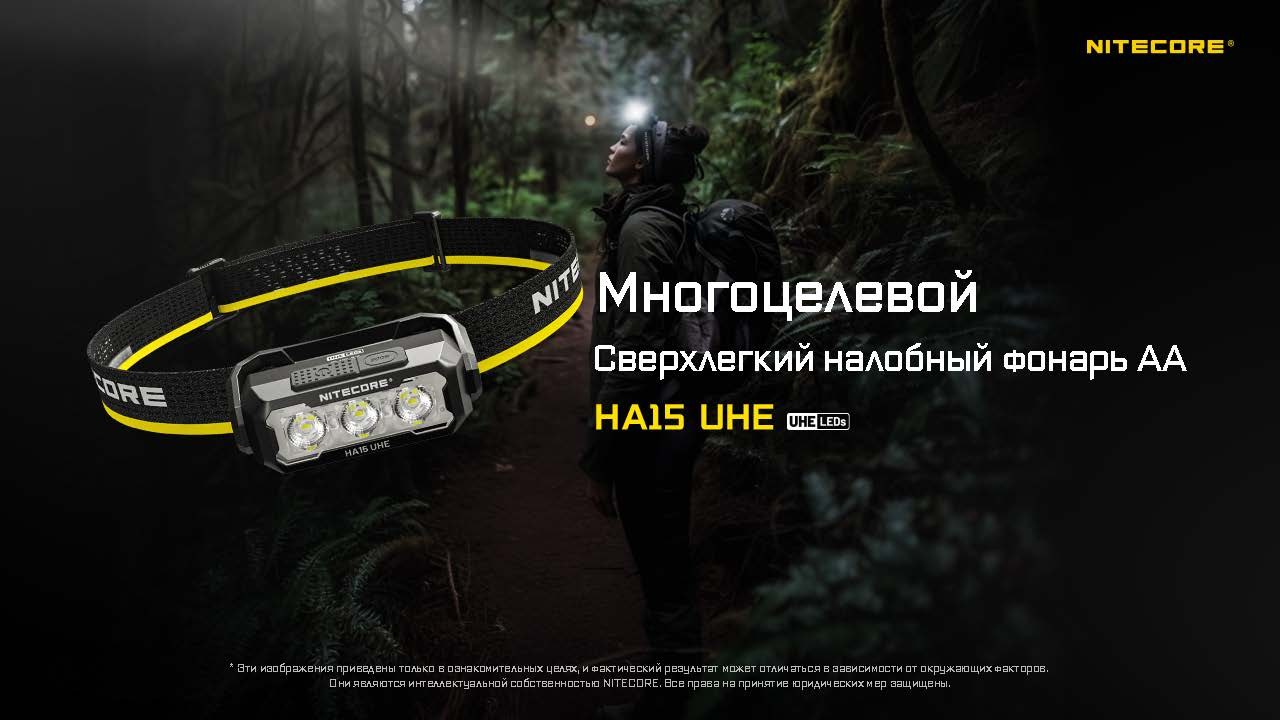 Фонарь налобный Nitecore HA15UHE